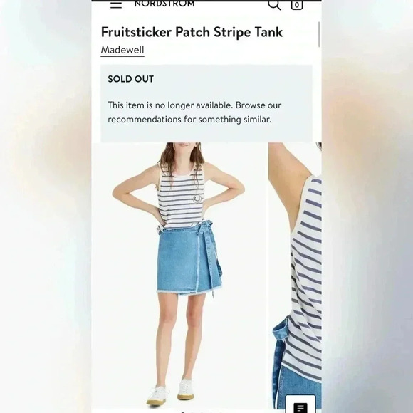 Madewell Fruitsticker Patch Stripe Tank Size S - Picture 2 of 6